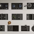 Modern Kitchen Appliances Collection With Stove Sink And Cookware Designs