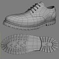 Black Leather Lace Up Shoes With Brown Textured Sole And Classic Design