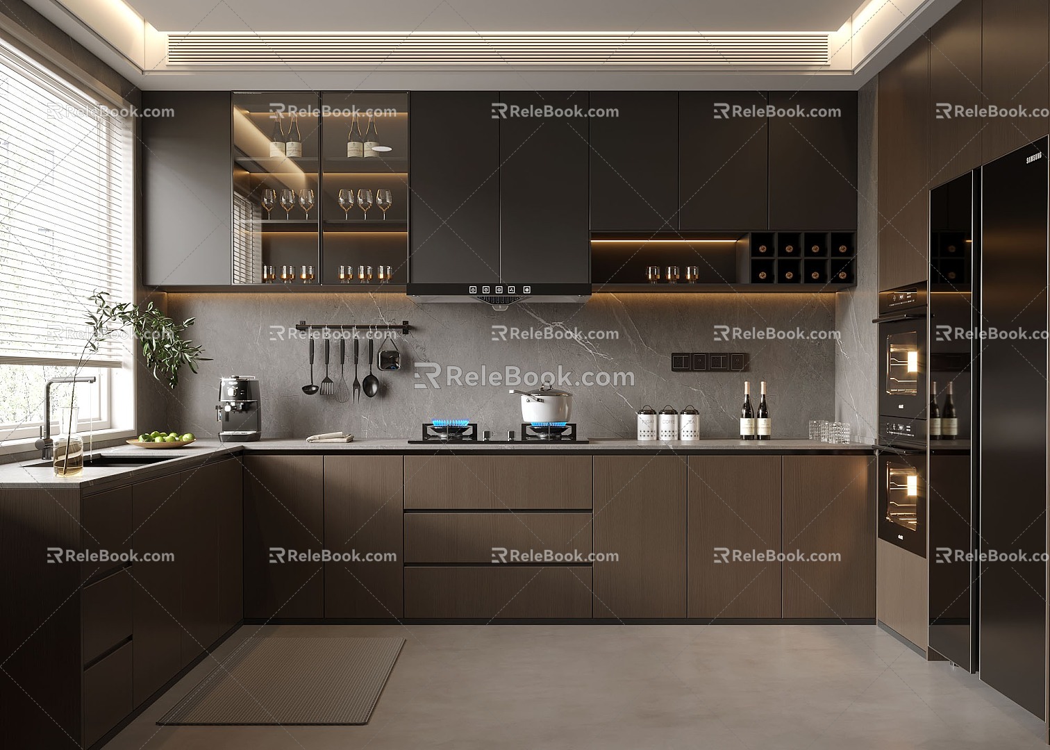 Modern Italian Light Luxury Kitchen Kitchen Appliances model