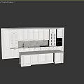 Modern Open Kitchen Interior With Black Cabinets Glass Door Design And Marble Island Countertop