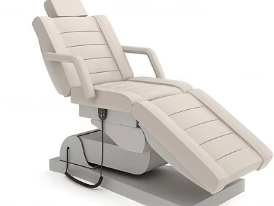 Electric Adjustable Reclining Massage Chair With Beige Upholstery And Ergonomic Design 3d model