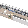 Modern Shopping Mall Retail Counter Design With Display Shelves And Cashier Area
