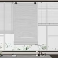 White Window Blinds Enhancing Bright Room With Scenic View And Indoor Plant