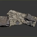 Natural Wood Stone Decorative Piece With Raw Texture And Various Block Shapes