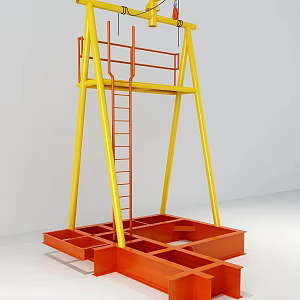 Industrial LOFT steel shelf 3d model