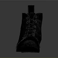 Black Leather Lace Up Boots With Brown Sole And Orange Lining