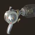 Mechanical Weapon Featuring Transparent Casing Metal Gear Mechanism And Silver Handle