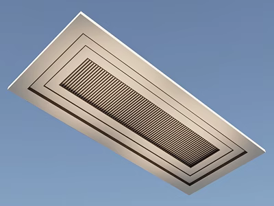 Ground White Square Grate Structure With Black Line Edges And Striped Pattern Design 3d model