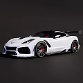 White Sports Car With Sleek Exterior Design Alloy Wheels And Rear Spoiler