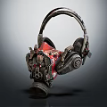 Professional Medical Respiratory Protective Mask With Adjustable Headband Red Design Filter Unit