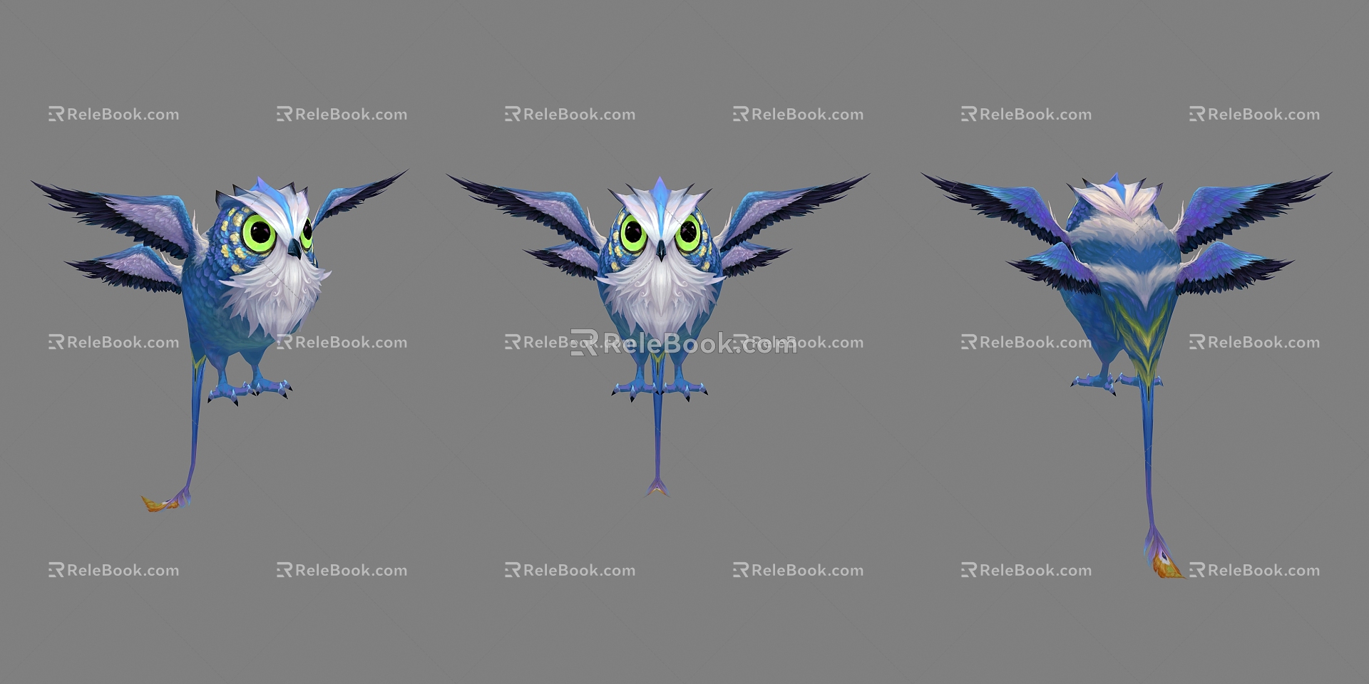 Modern Owl Spirit Pet Cartoon Bird 3d model