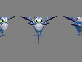 Modern Owl Spirit Pet Cartoon Bird 3d model