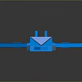 Futuristic Blue Sci Fi Spaceship 3D Model With Geometric Design Transparent Parts And Glossy Surface