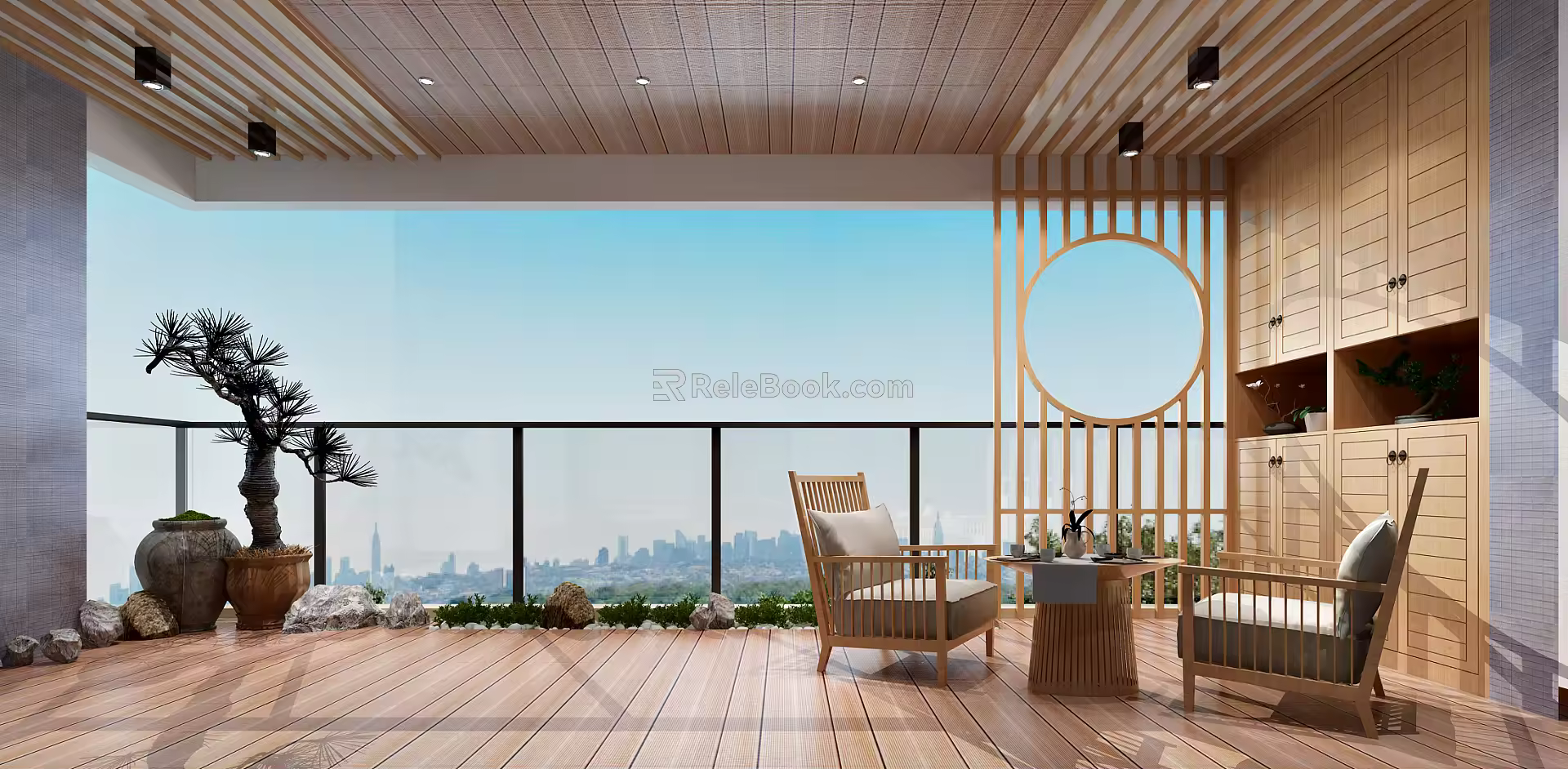 New Chinese Balcony Home Balcony 3d model