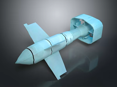 Light Blue Rocket Model For Space Exploration With Internal Structure And Components 3d model