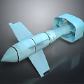 Light Blue Rocket Model For Space Exploration With Internal Structure And Components