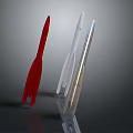 Three Different Colored Rocket Weapons Red White Silver On Gray Background With Reflections