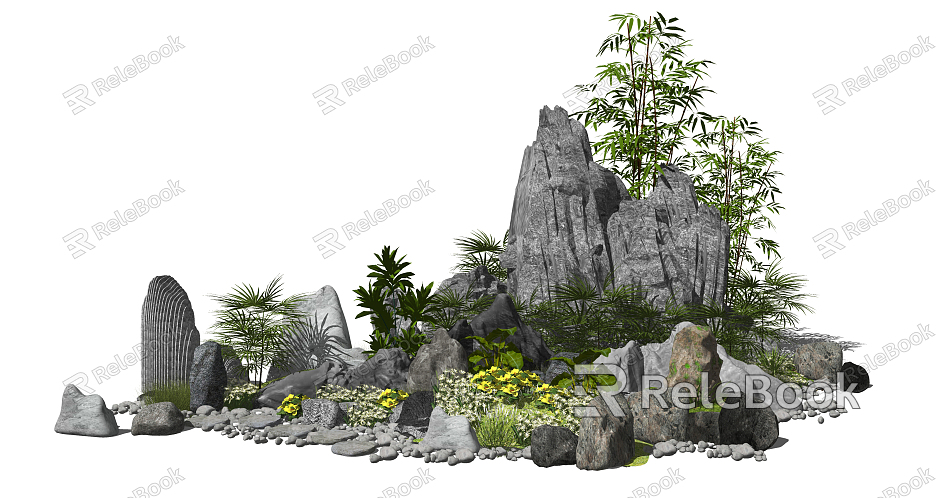 New Chinese landscape sketch rockery stone plant landscape sketch model