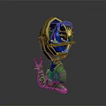Snail Shaped Building Component With Golden Frame Blue Roof And Green Pink Spiral Base