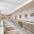 Modern Hospital Outpatient Clinic Waiting Area With Seats Signage And Patient Seated