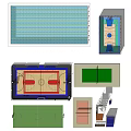 Detailed Basketball Gym Layout Design With Floor Plans Court And Section Views