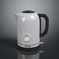 White Electric Kettle With Black Handle Lid And Temperature Gauge Cundo Brand