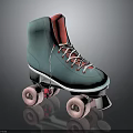 Stylish Turquoise High Top Roller Skates Featuring Pink Lining White Laces And Pink Wheels
