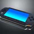 Black Handheld Game Console Electronic Device With Blue Screen And Control Buttons 3d model