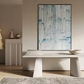 Modern Interior With Large Abstract Painting Console Table And Decorative Items 3d model