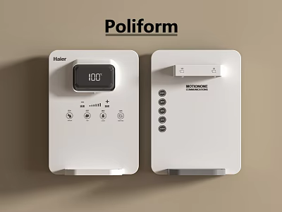 Poliform Haier and Saturnino White Kitchen Appliances with Digital Display and Control Knobs 3d model