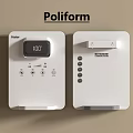 Poliform Haier and Saturnino White Kitchen Appliances with Digital Display and Control Knobs