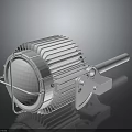 Industrial Electric Motor With Ribbed Heat Sink Fins Cylindrical Shaft And Mounting Bracket