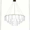 Modern White Layered Chandelier Hanging From Ceiling With Minimalist Design And Soft Light