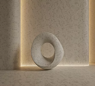 Rice gray micro cement paint art paint concrete real stone paint latex paint 3d model
