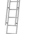 Two Sturdy Metal Staircases With Multiple Steps And Side Support Rails