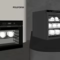 POLIFORM Black Kitchen Appliances With Glass Doors And Stored Dishes