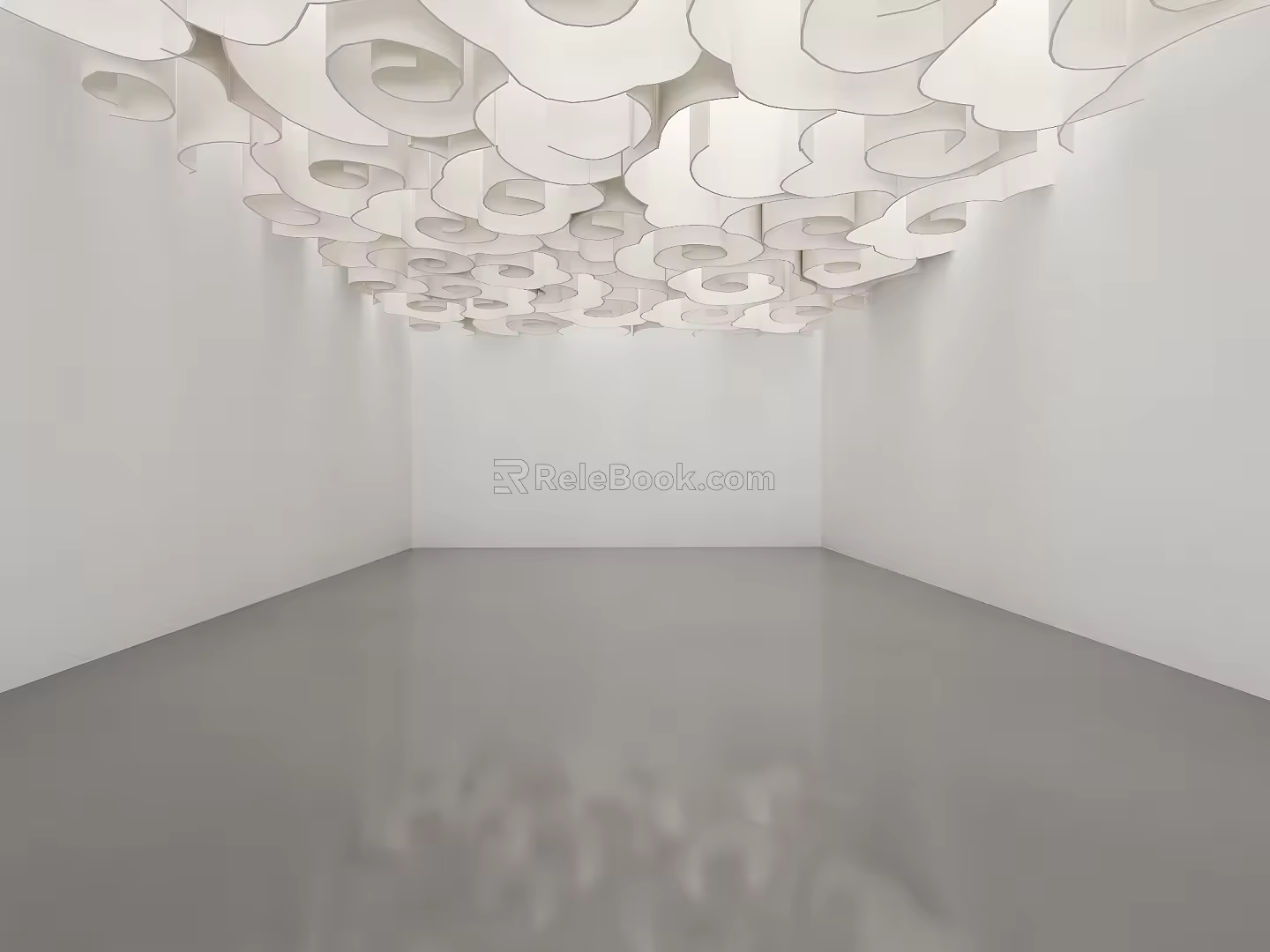 Special-Shaped Ceiling Xiangyun Ceiling Corrugated Ceiling Wave Ceiling Xiangyun Paper Ceiling Random Curled Kraft Paper Ceiling French Textured Paper 3d model