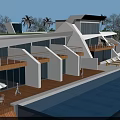 Modern Luxury Villa With Open Terrace Swimming Pool Palm Trees And Sun Loungers