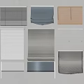 Stylish Window Curtains With Neutral Fabric Blinds And Folded Panel Designs 3d model