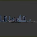 Aerial View of Modern City with Skyscrapers and Urban Street Layout
