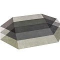 Modern Square Rug With Geometric Pattern In Neutral Gray White And Beige Tones