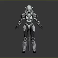 Futuristic Weapon Armor For Sci Fi Warrior With Silver Black Combat Gear Design 3d model