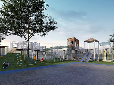 Modern Children's Play Area Kindergarten Outdoor Climbing Area Entertainment Area 3d model