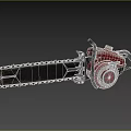 High Quality Chainsaw Hardware Tool With Sharp Metal Chain And Red Engine