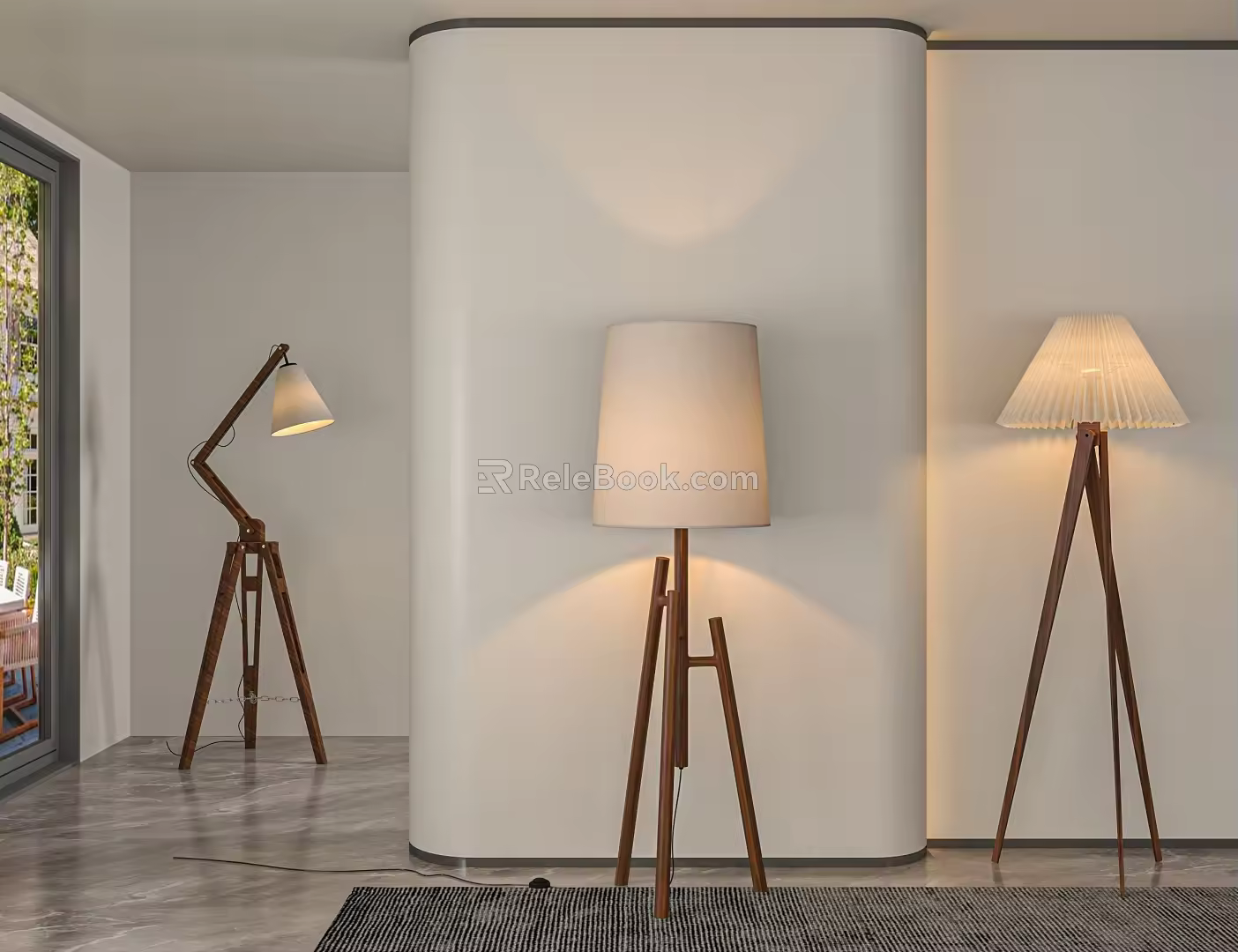 Simple floor lamp 3d model