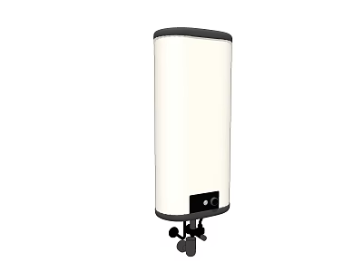 White Cylindrical Household Electric Water Heater With Stable Base Stand And Modern Design 3d model