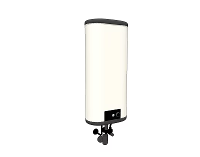 White Cylindrical Household Electric Water Heater With Stable Base Stand And Modern Design 3d model