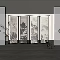 New Chinese Partition Screen 3d model