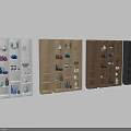 Multi Colored Decorative Cabinets With Shelves Holding Vases Bowls And Home Decor Items