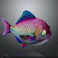 Adorable Colorful Fish Character With Big Glowing Eyes Vibrant Scales And Shiny Fins